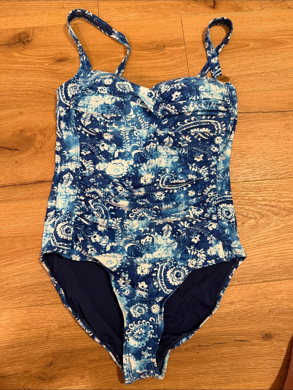 Niptuck Swimsuit Joanne Navy Blue Paisley Size 8 NWT